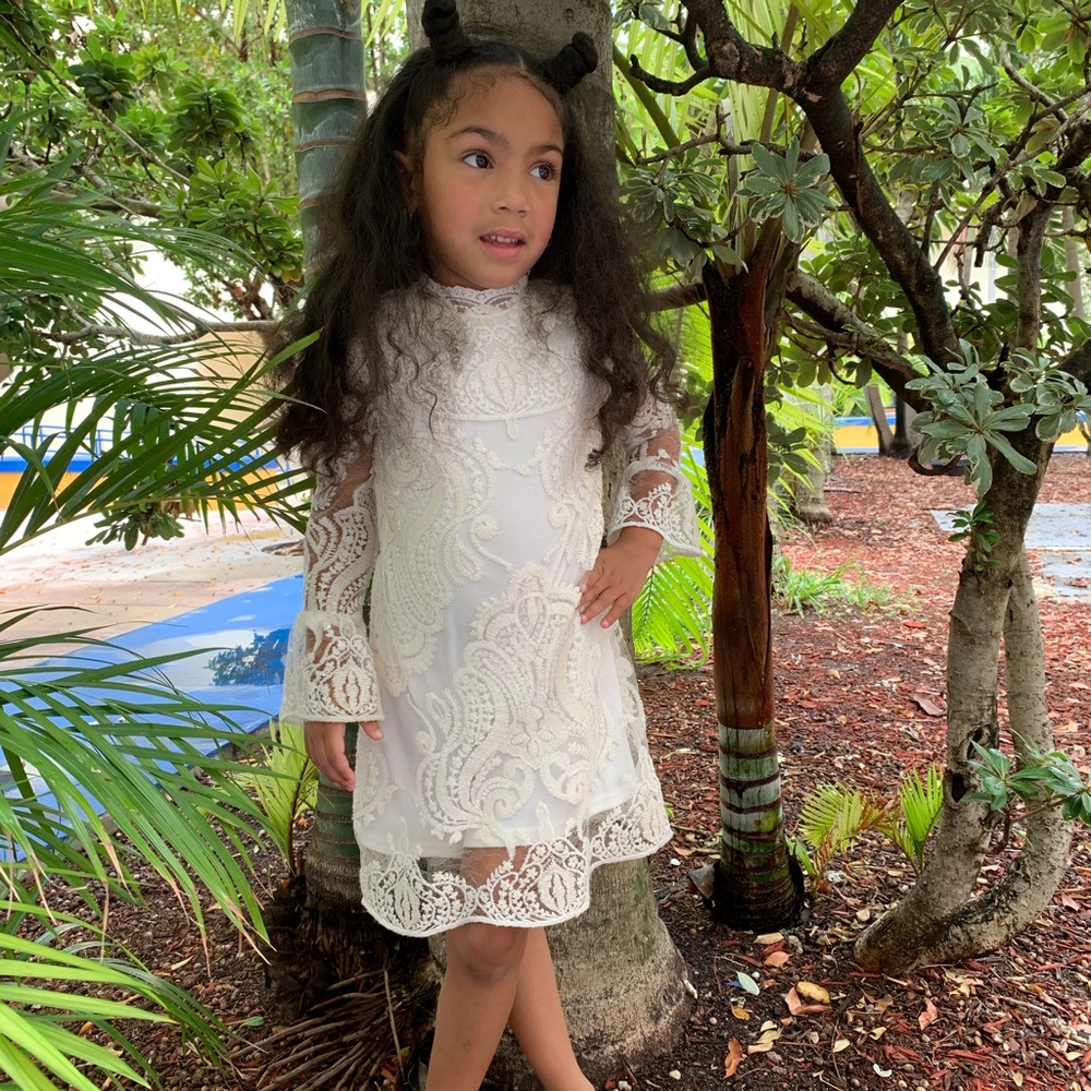 Lace beige dress